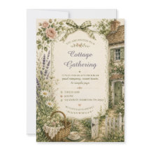 Cottage Garden Watercolor Party Invitation
