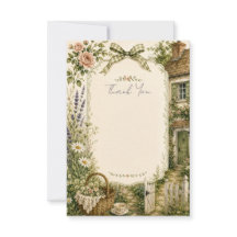 Cottage Garden Watercolor Thank You Card