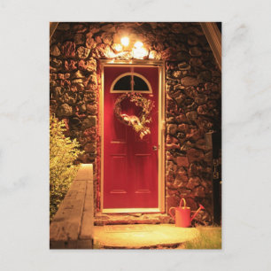 Cottage House Door Postcard