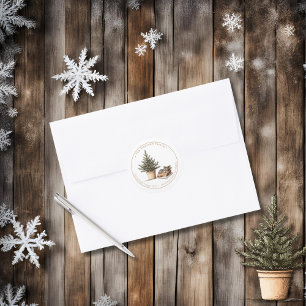 Cottage Hygge Round Return Address Sticker