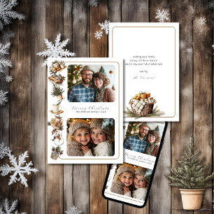 Cottage Hygge Two Photo Christmas Card