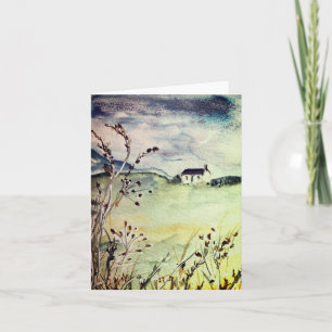 Cottage in the countryside card