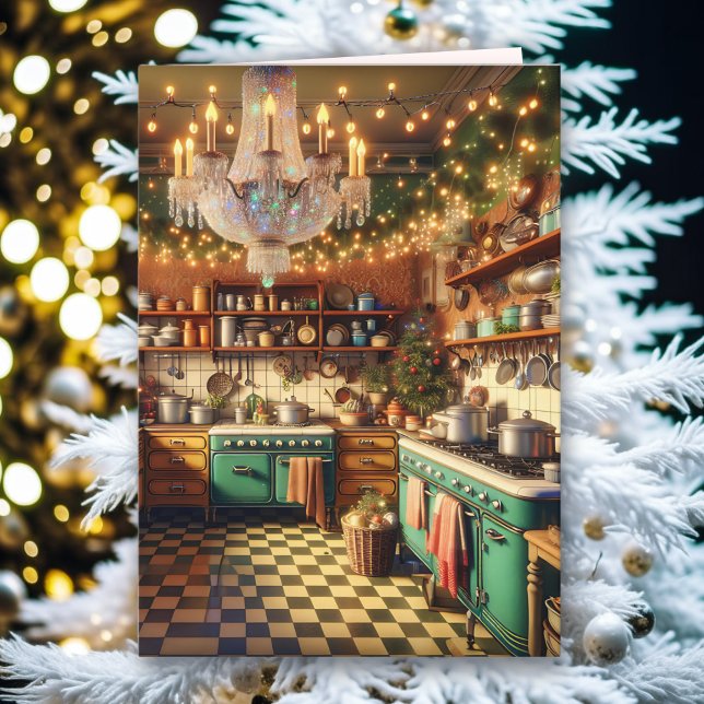 Cottage Kitsch Holiday Retro Christmas Card (Creator Uploaded)