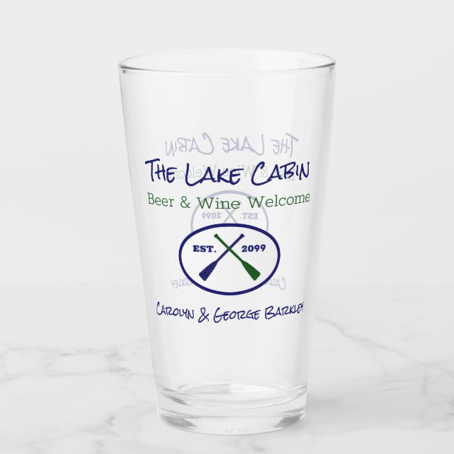 Cottage Lake Home Ocean Funny Tumblers Glasses (Front)