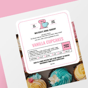 Cottage Law Label Blush Pink White Bakery Sticker