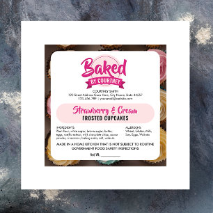 Cottage Law Trendy Pink Bakery Ingredients Sticker
