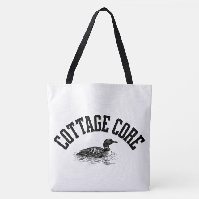 cottage loon heated rivalry tote bag (Front)