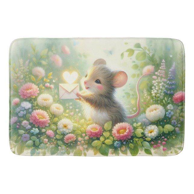 Cottage Mouse Love Letter Meadow Bath Mat (Front)