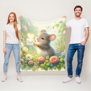 Cottage Mouse Love Letter Meadow Fleece Blanket