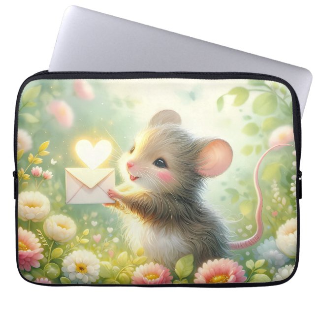 Cottage Mouse Love Letter Meadow Laptop Sleeve (Front)