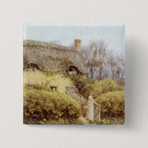 Cottage near Freshwater 15 Cm Square Badge