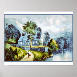 Cottage on the Cliff Poster