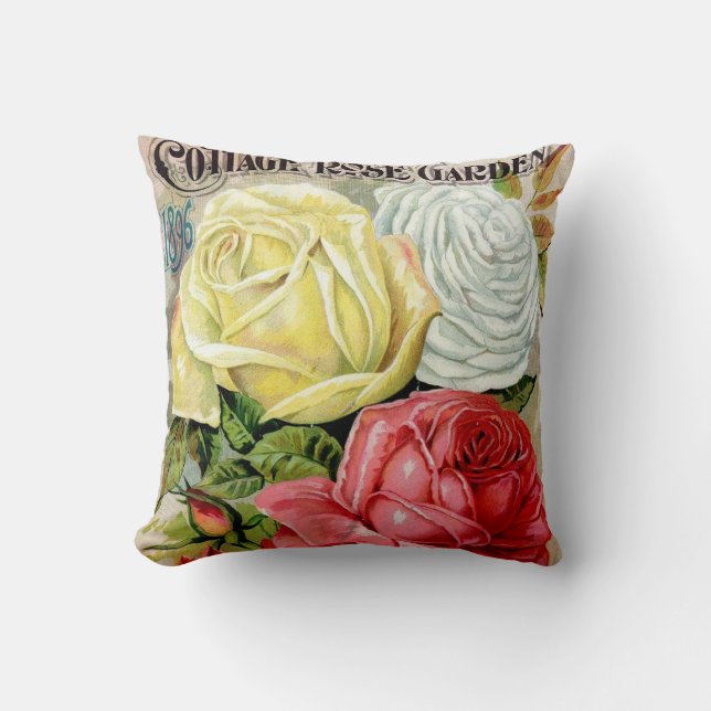 Cottage Rose Garden Advertisement Cushion (Front)
