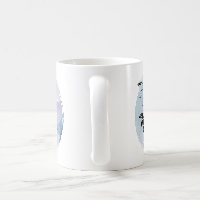 Cottage Rose Magic on Blue Coffee Mug (Handle)