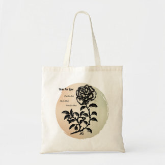 Cottage Rose of Love on Peach Tote Bag