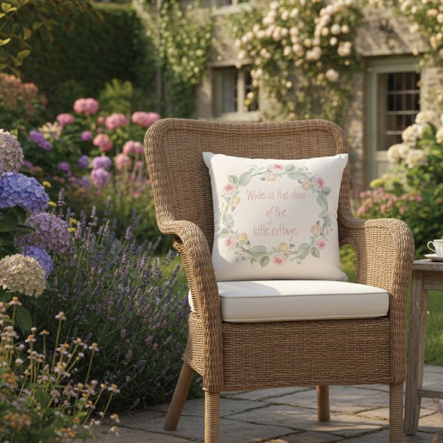 Cottage Rose Wreath Irish Verse Cushion (Creator Uploaded)