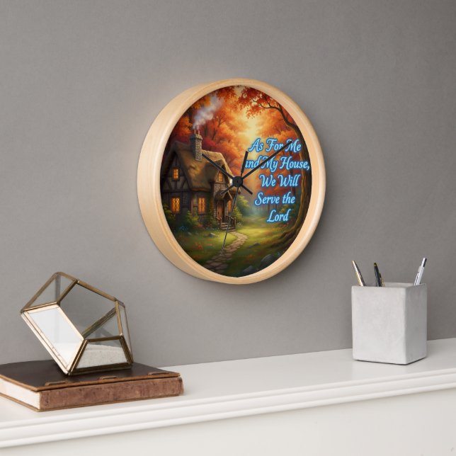 Cottage-Serve the Lord Clock (Office)