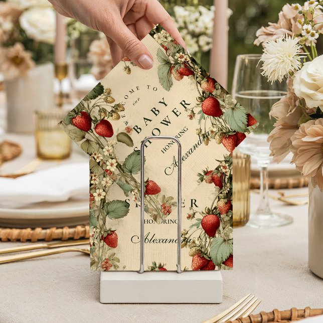 Cottage Strawberry Woodland Baby Shower Napkin (Creator Uploaded)