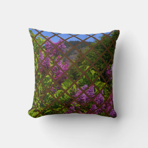 Cottage Tudor, country scene, flowers Cushion