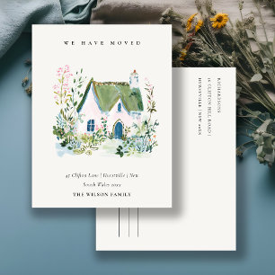 Cottage Vintage Floral Window We have Moved Card