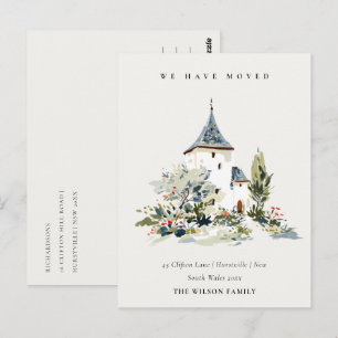 Cottage Vintage Floral Window We have Moved Card