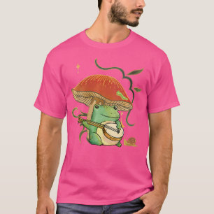 Cottagecore Aesthetic Banjo Frog Mushroom Snail Go T-Shirt