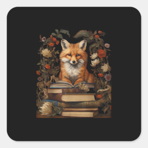 Cottagecore Aesthetic Book Lover Goblincore Retro Square Sticker