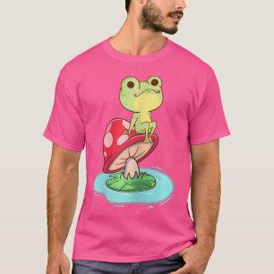 Cottagecore Aesthetic Cute Frog On Mushroom Kawaii T-Shirt