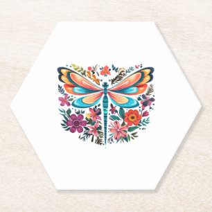 Cottagecore Aesthetic Dragonfly Lover Goblincore Paper Coaster