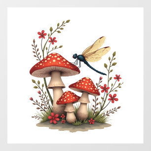 Cottagecore Aesthetic Dragonfly Mushroom Witchy Fl