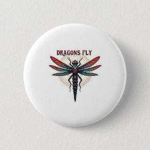 Cottagecore Aesthetic Dragonfly Mushroom Witchy Fl 6 Cm Round Badge