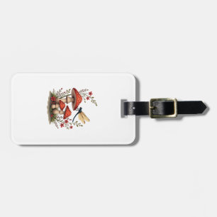 Cottagecore Aesthetic Dragonfly Mushroom Witchy Fl Luggage Tag