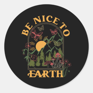 Cottagecore Aesthetic Earth Day Save Planet Enviro Classic Round Sticker