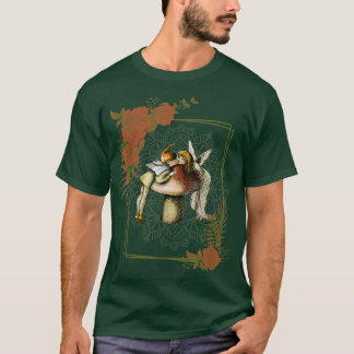 Cottagecore Aesthetic Fairies Over A Toadstool Cut T-Shirt