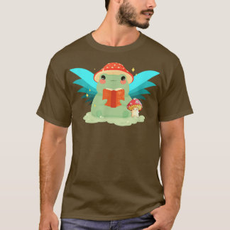 Cottagecore Aesthetic Fairy Frog Mushroom Hat Kawa T-Shirt