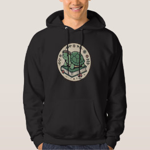 Cottagecore Aesthetic Floral Turtle Books Hoodie