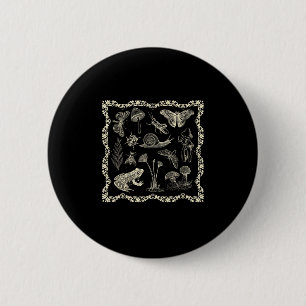Cottagecore Aesthetic Frog And Mushroom Goblincore 6 Cm Round Badge