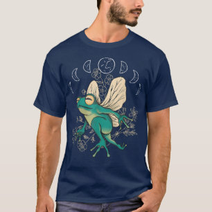 Cottagecore Aesthetic Frog Fairy Celestial Moon Ph T-Shirt