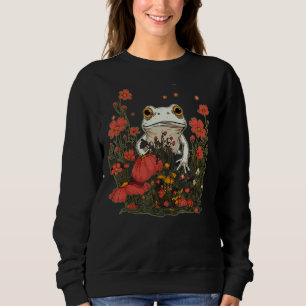 Cottagecore Aesthetic Frog in Forest and Flowers S Sweatshirt