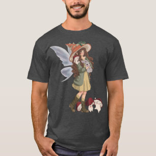 Cottagecore Aesthetic Frog Mushroom Banjo Fairycor T-Shirt
