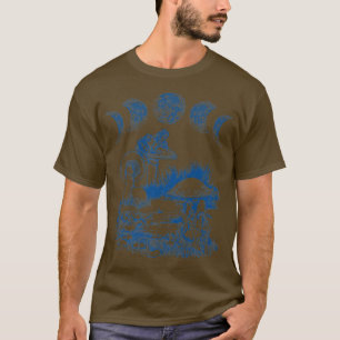 Cottagecore Aesthetic Frog Mushroom Moon Fairies V T-Shirt