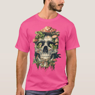 Cottagecore Aesthetic Frog Mushroom Skull T-Shirt