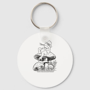 Cottagecore Aesthetic Frog On A Mushroom Goblincor Key Ring