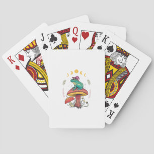 Cottagecore Aesthetic Goblincore Frog Wizard On Mu Playing Cards