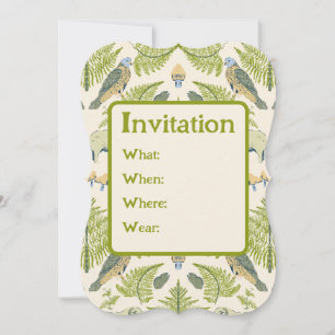 Cottagecore Aesthetic Green British Wildlife  Invi Invitation