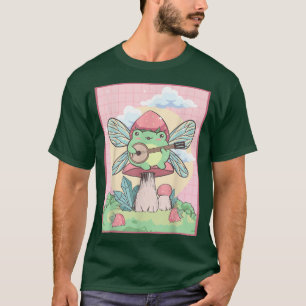 Cottagecore Aesthetic Kawaii Fairy Frog Banjo Mush T-Shirt