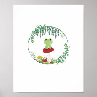 Cottagecore Aesthetic Kawaii Frog Goblincore Cute  Poster