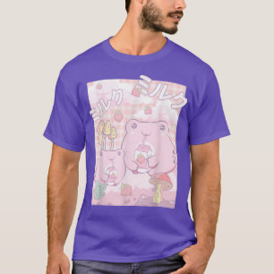Cottagecore Aesthetic Kawaii Frog Strawberry Milk T-Shirt