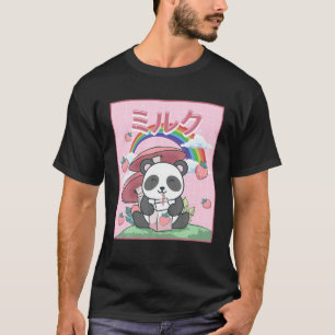 Cottagecore Aesthetic Kawaii Panda Strawberry Milk T-Shirt