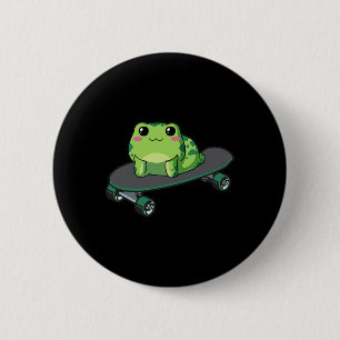 Cottagecore Aesthetic Kawaii Skateboarding Frog Sk 6 Cm Round Badge